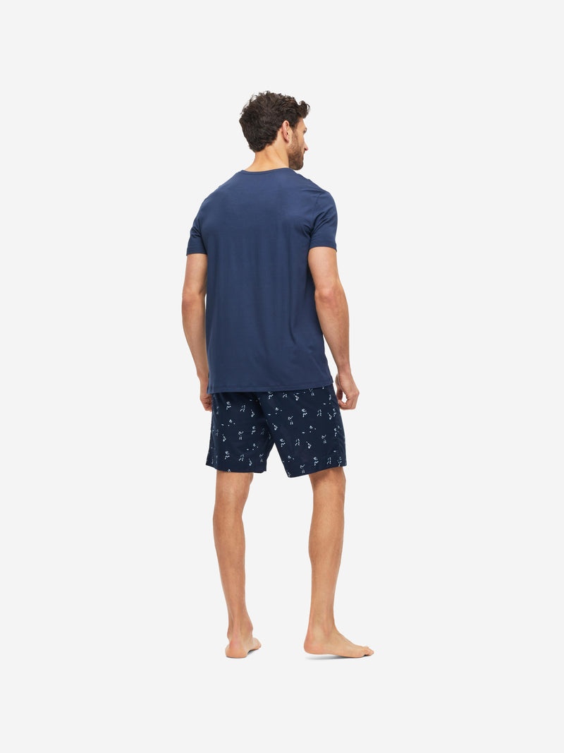 Men's Lounge Shorts Nelson 91 Cotton Batiste Navy - 4