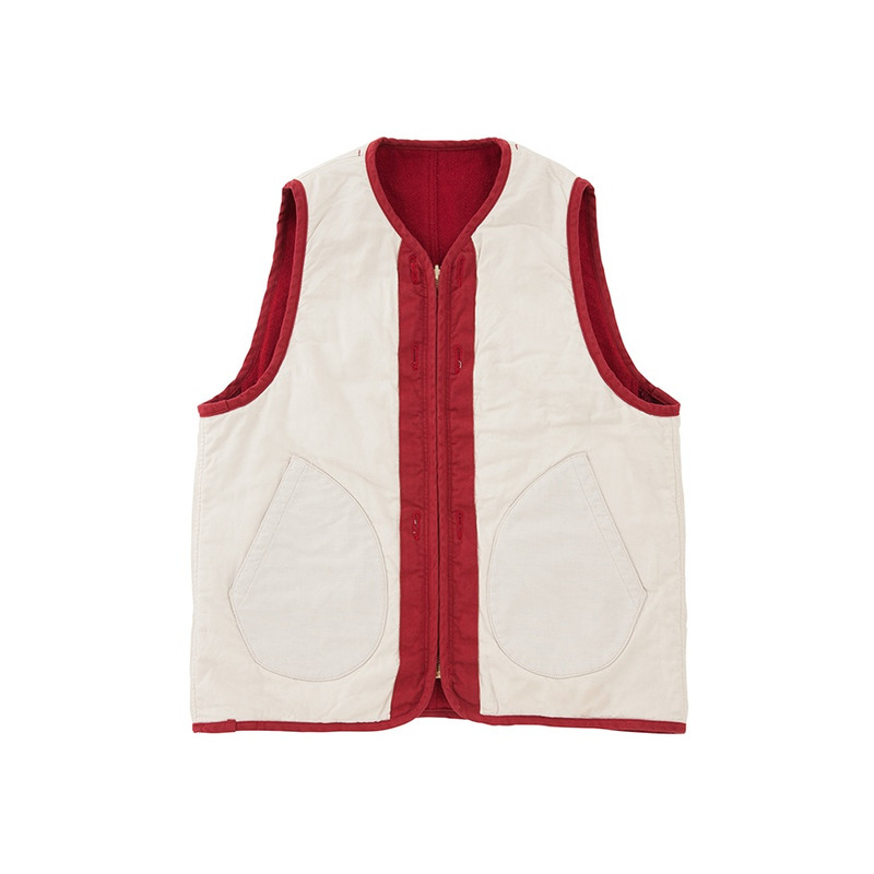 visvim WAWONA DOWN VEST (W/LI NEP TWEED) RED outlook