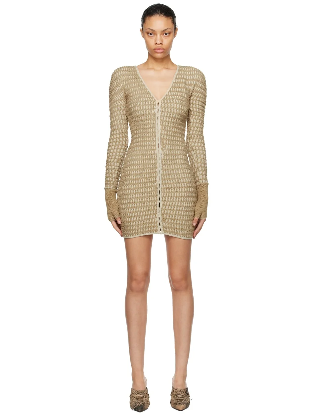 Beige Cereal Minidress - 1