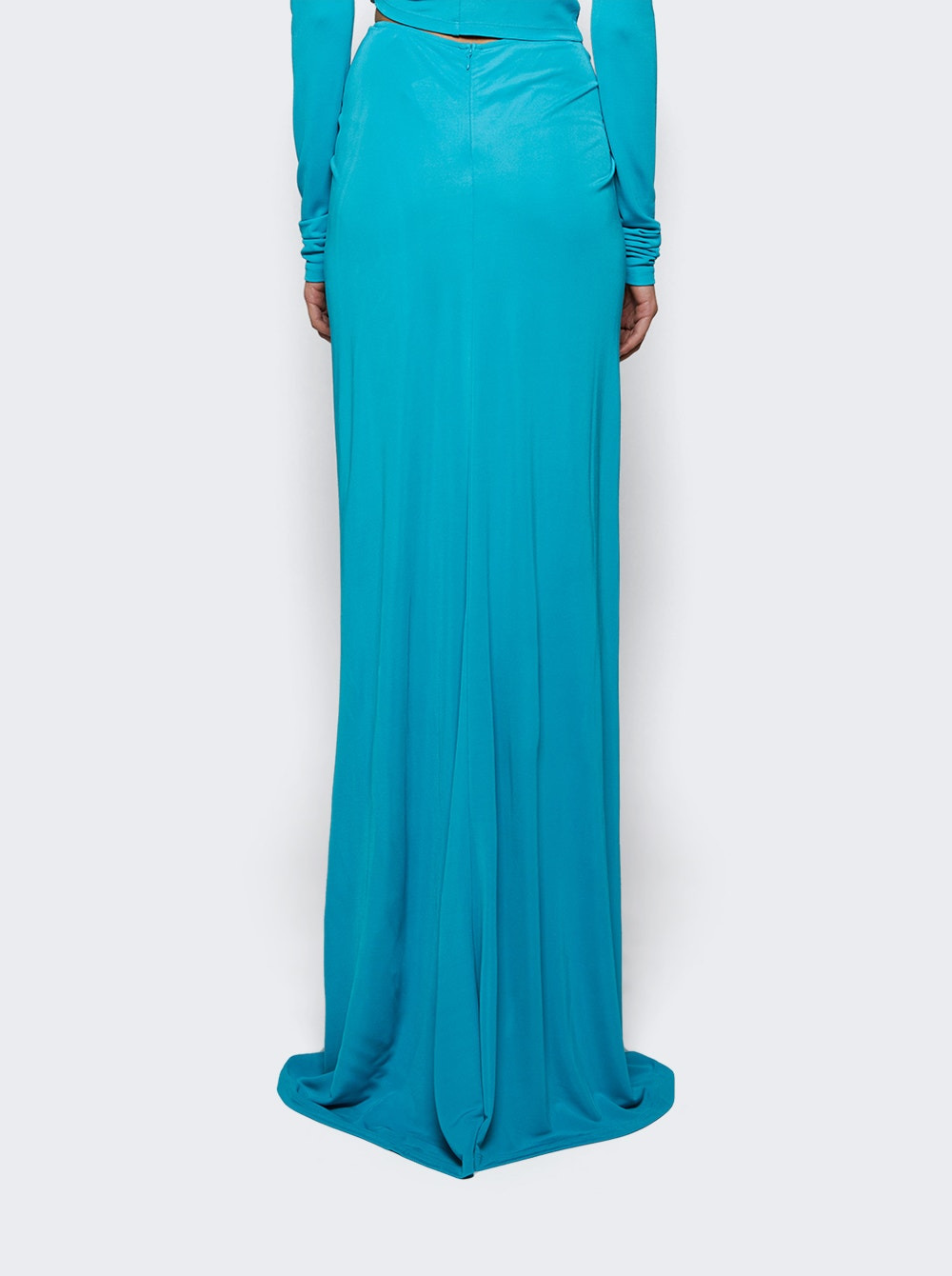 Bezel Quartz Ruched Skirt Teal - 4