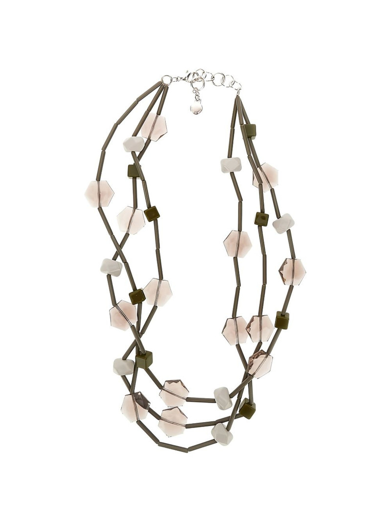 EMPORIO ARMANI geometric-beads multi-strap necklace outlook