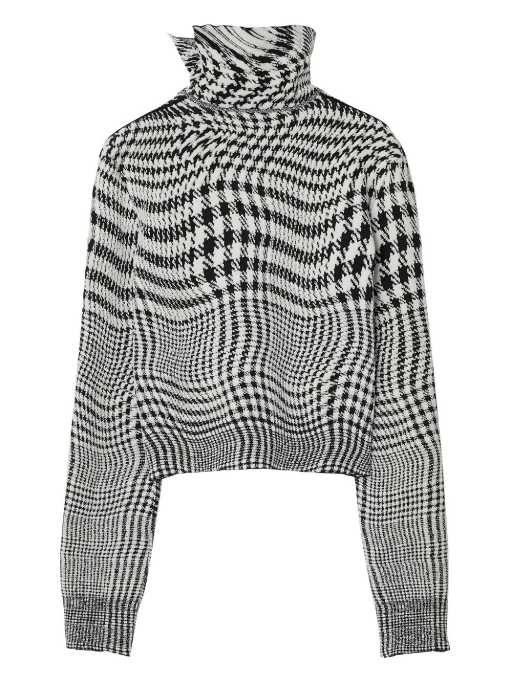 high-neck houndstooth jacquard jumper - 2
