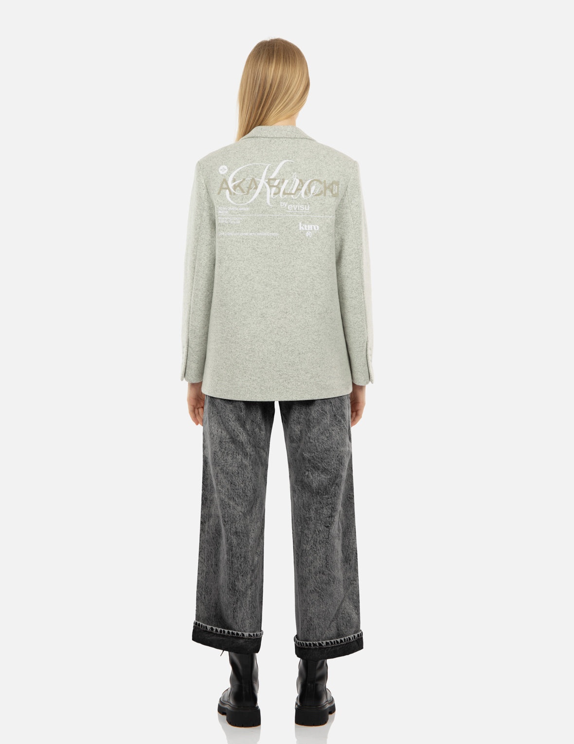 Logo Embroidery Wool Blend Blazer - 5
