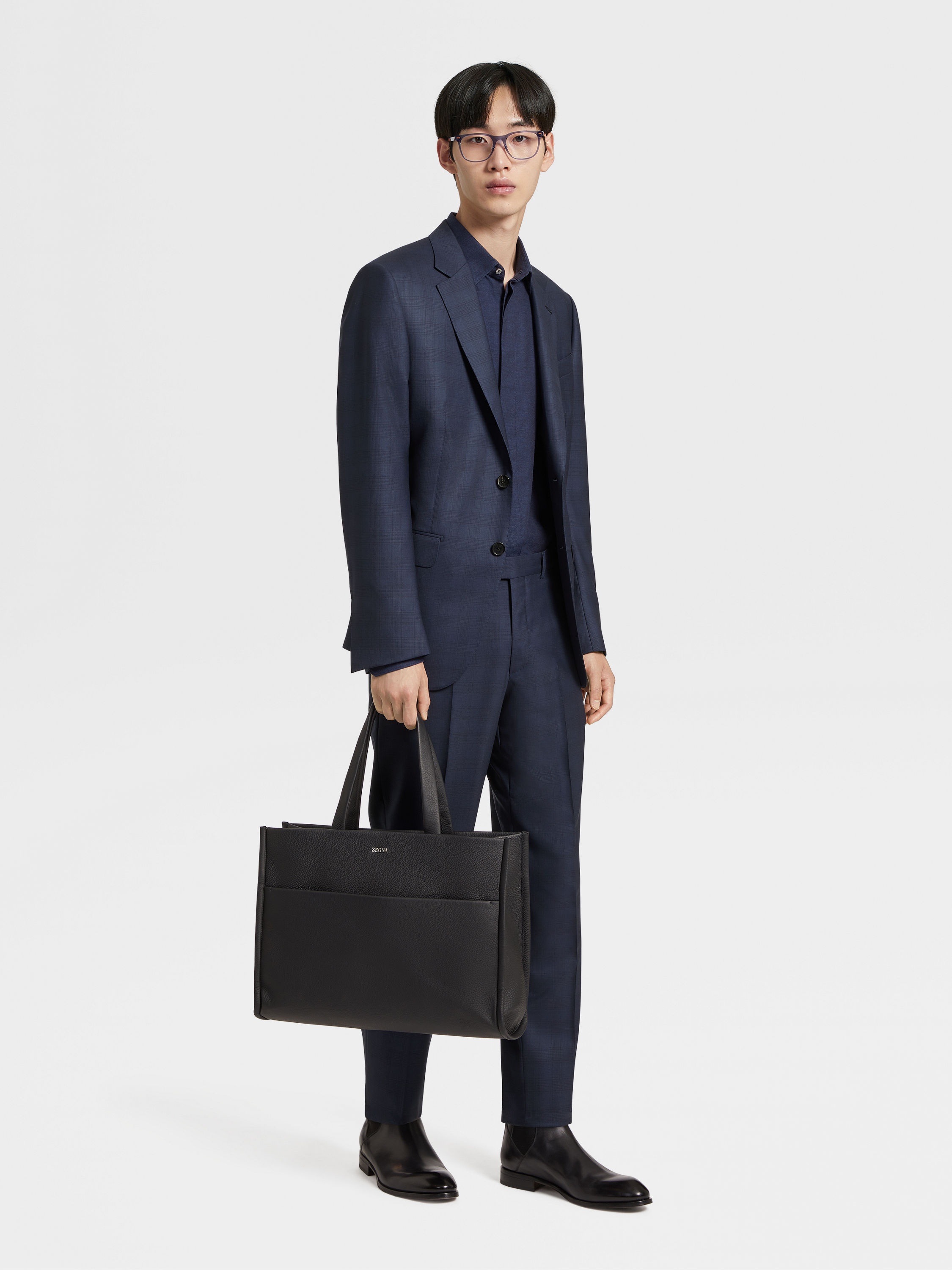 NAVY BLUE CENTOVENTIMILA WOOL SUIT - 2