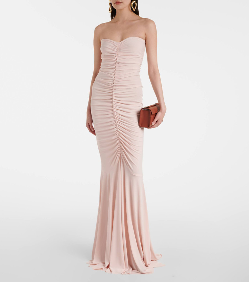NORMA KAMALI Ruched strapless gown outlook