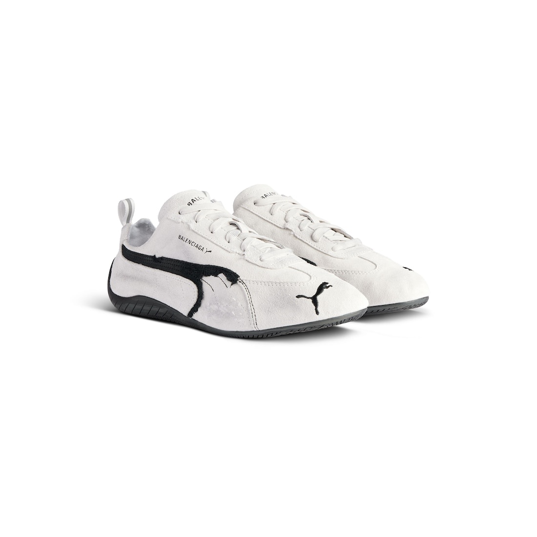 Speedcat Suede Balenciaga in White/black - 2