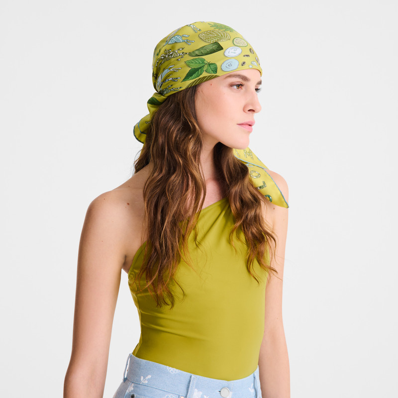 Longchamp Longchamp Herbarium Silk scarf 90 Green - OTHER outlook