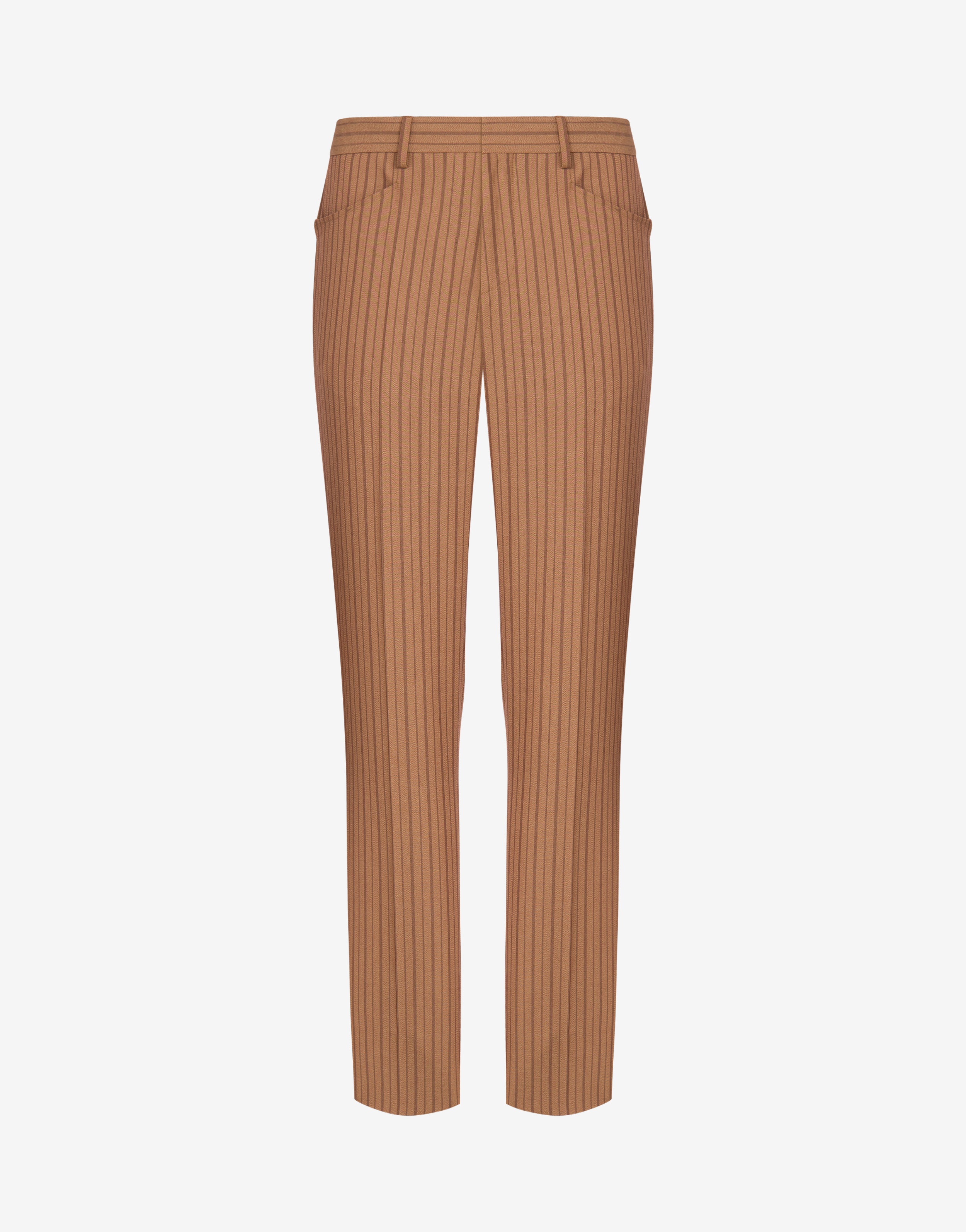 VISCOSE AND WOOL PINSTRIPE TROUSERS - 1