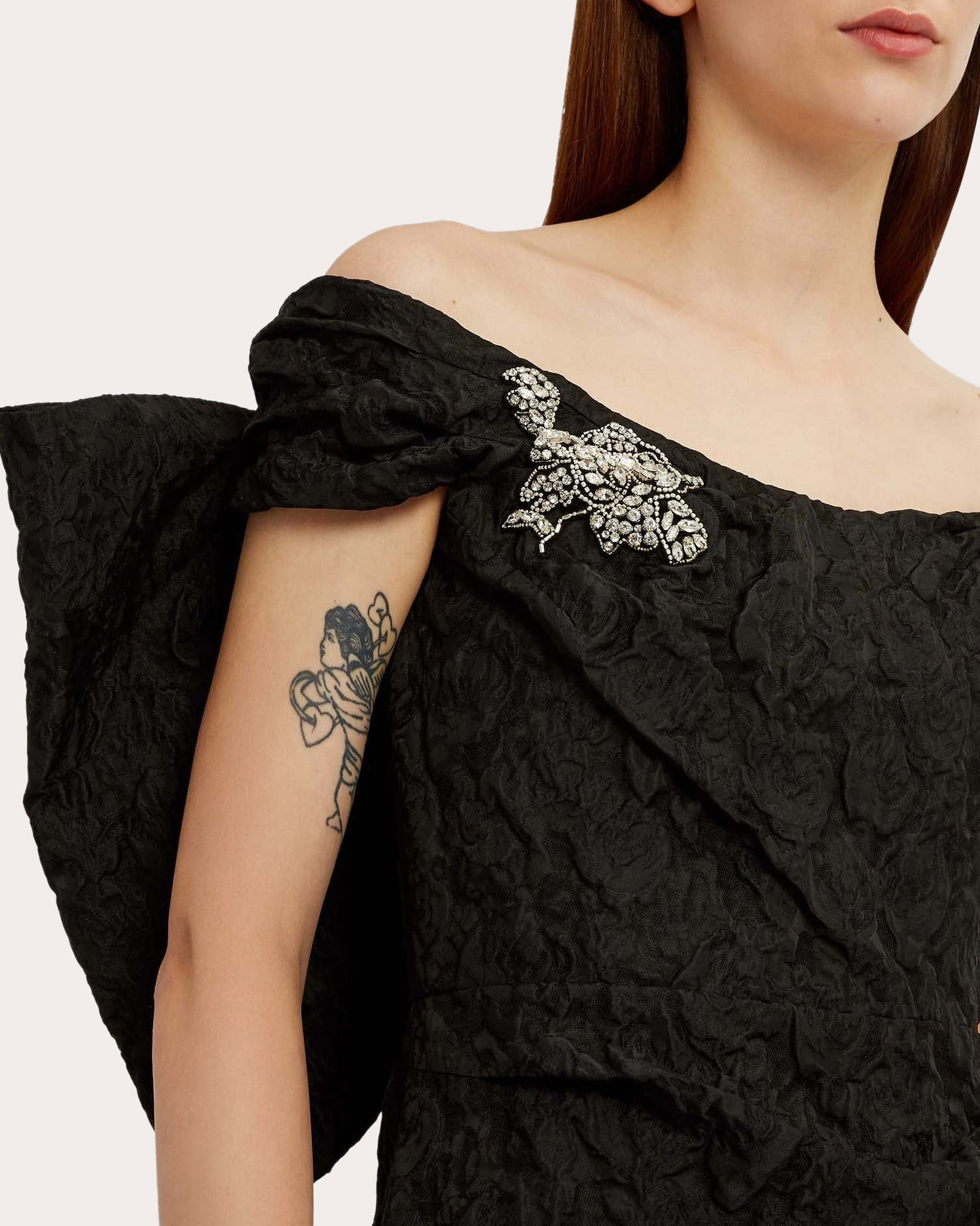 Crystal-Embellished Cloqué Jacquard Midi Dress - 5