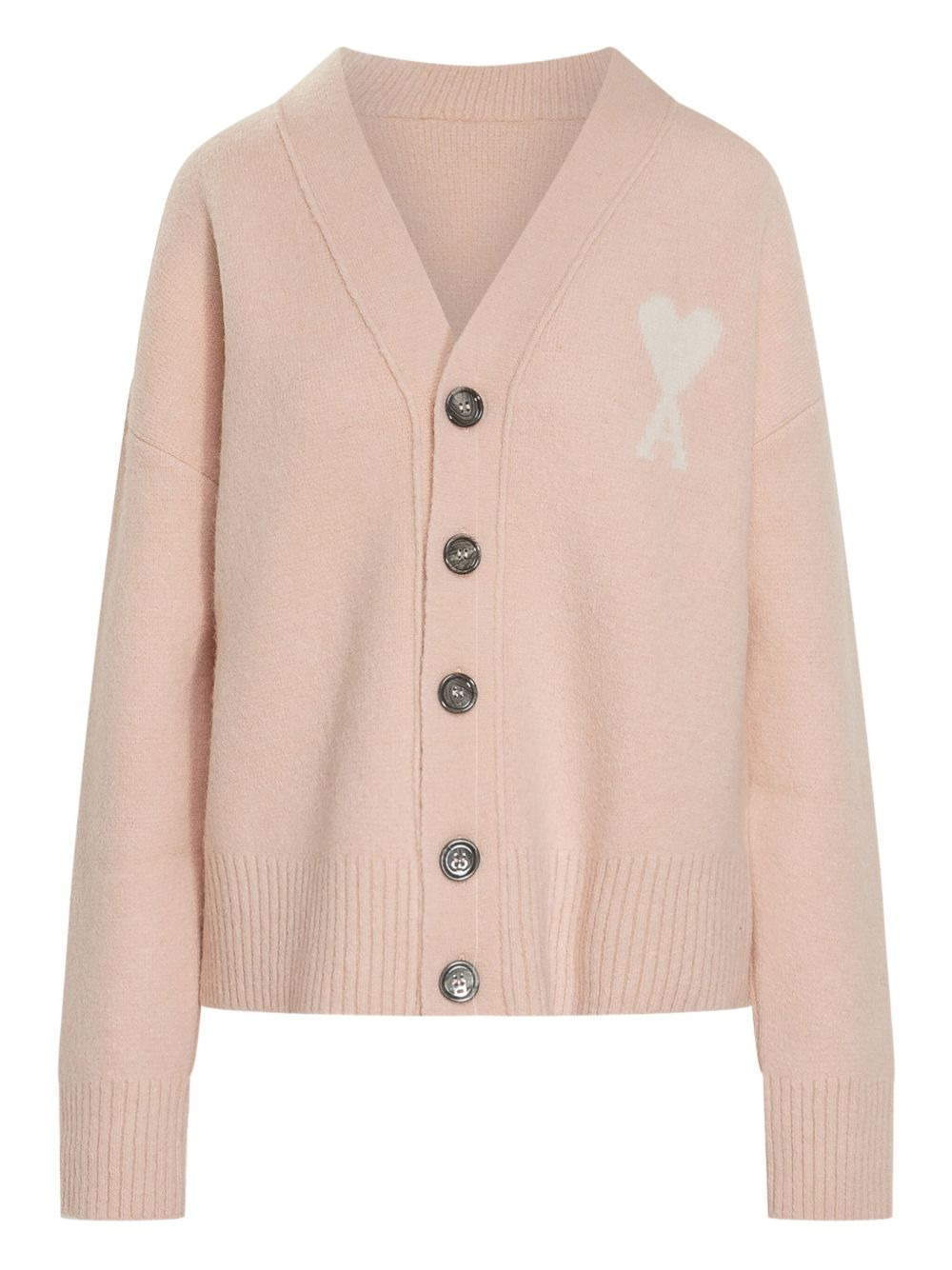 heart-logo button cardigan - 1