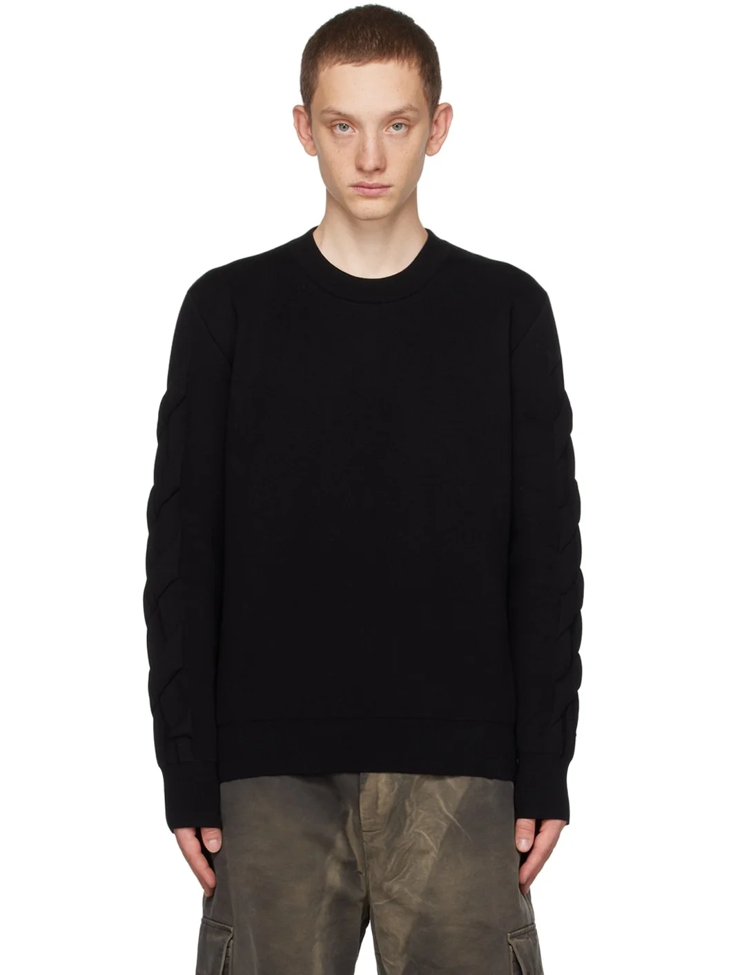 Black 3D Diags Sweater - 1