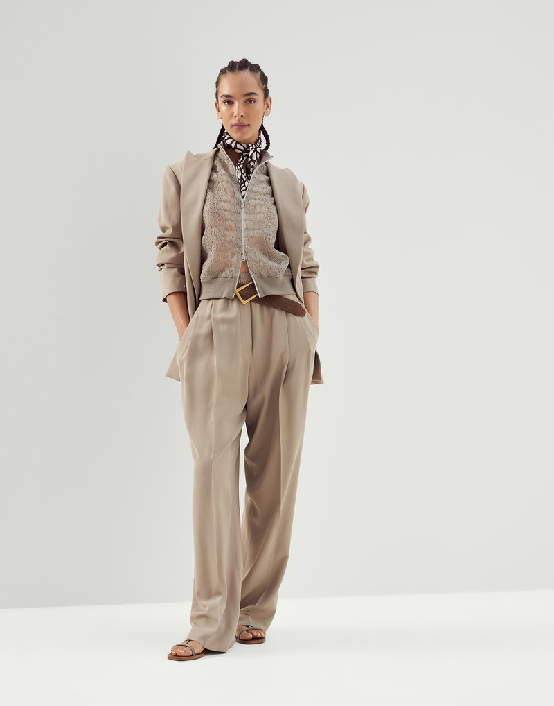 Brunello Cucinelli Viscose and virgin wool blazer with monili outlook