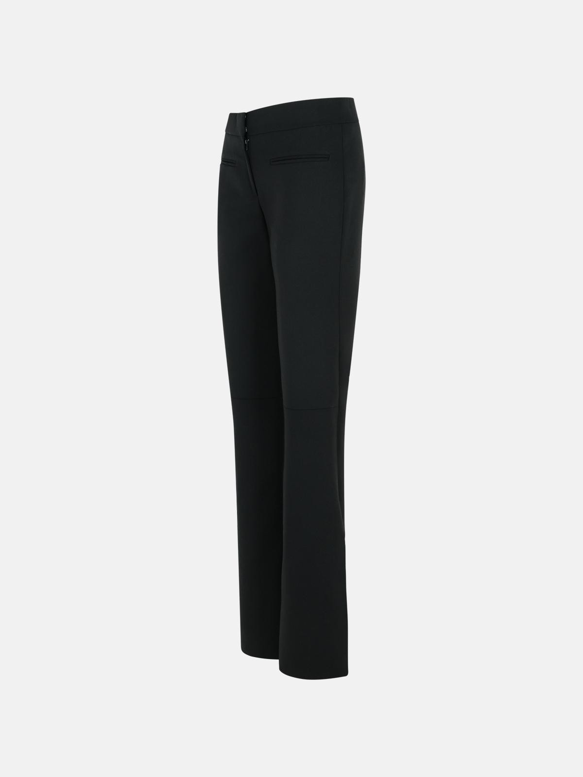 BLACK WOOL BLEND PANTS - 2
