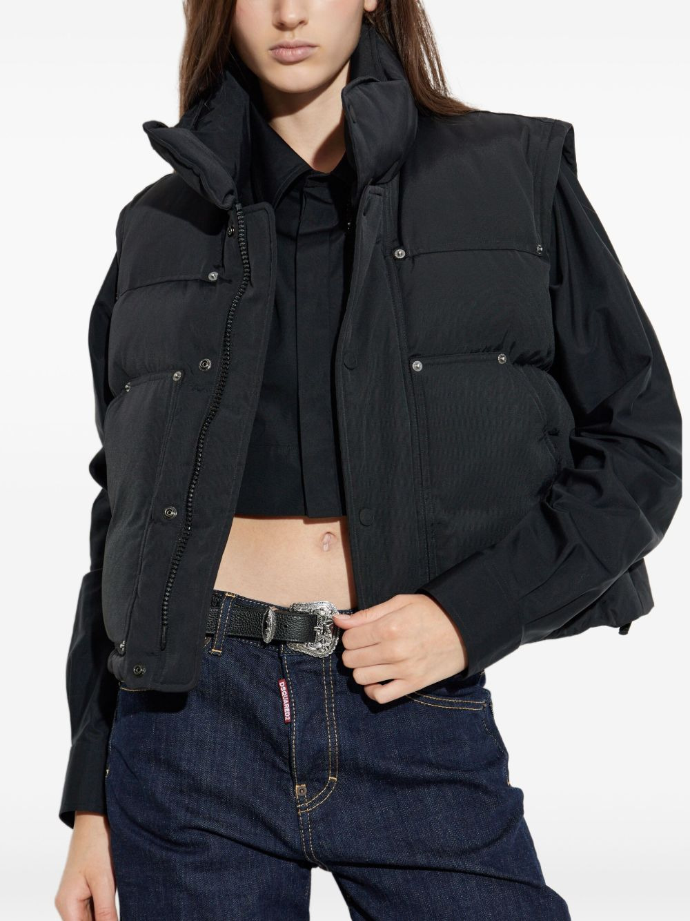 quilted puffer vest - 3