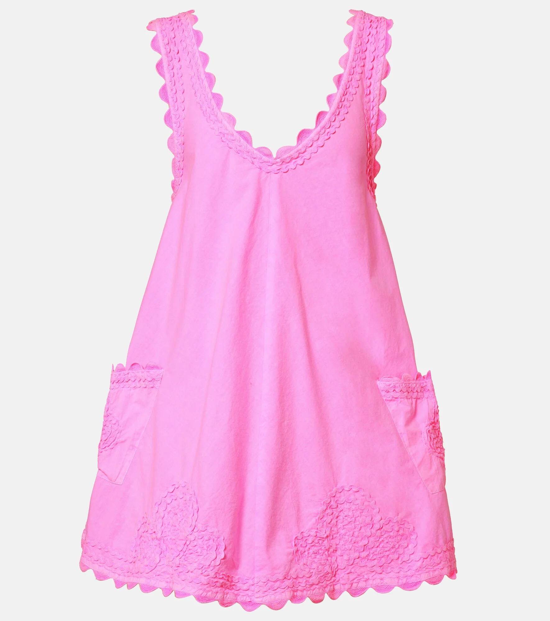 Embroidered cotton poplin minidress - 1