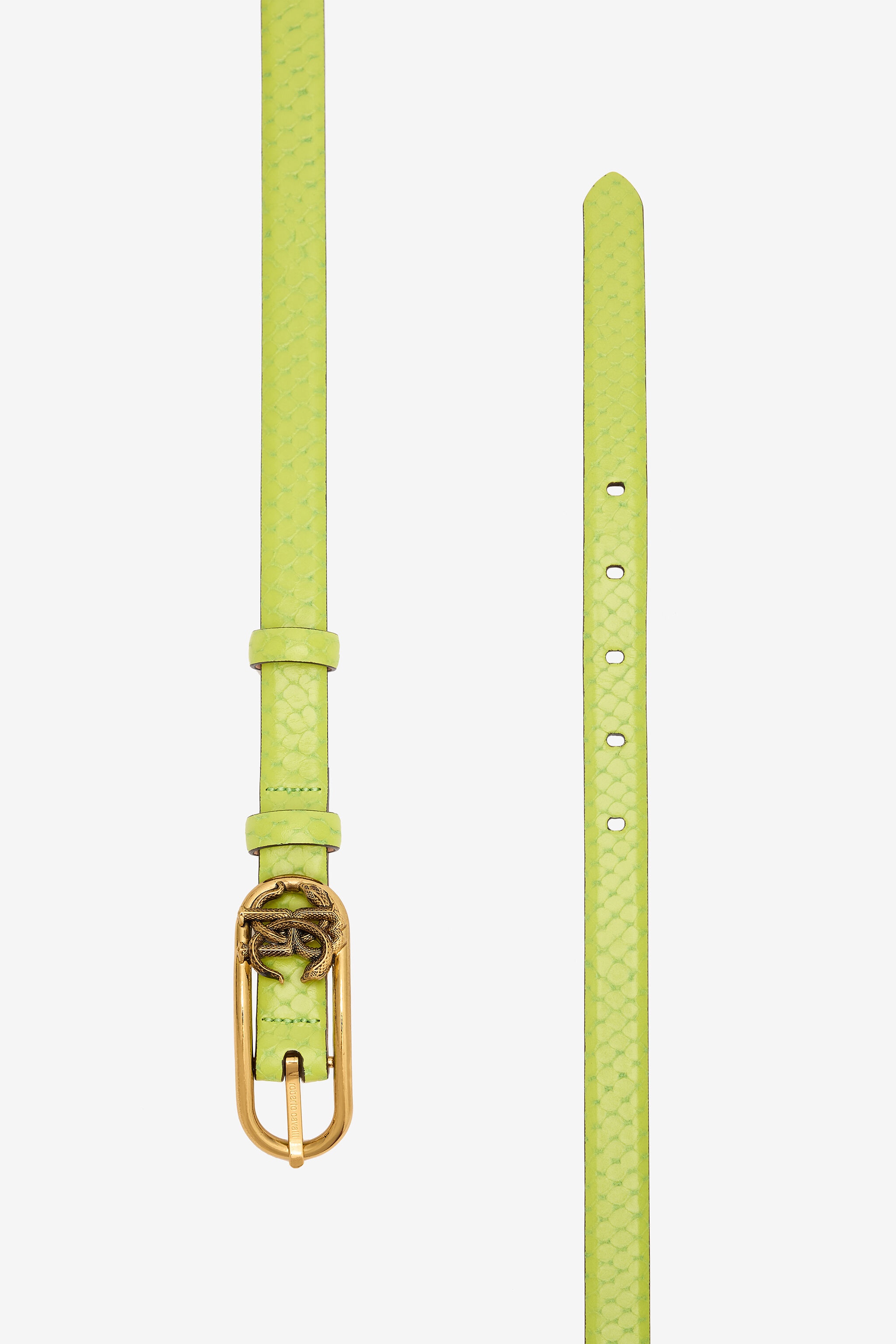 Snake-Effect Belt With Mirror Snake Monogram - 2