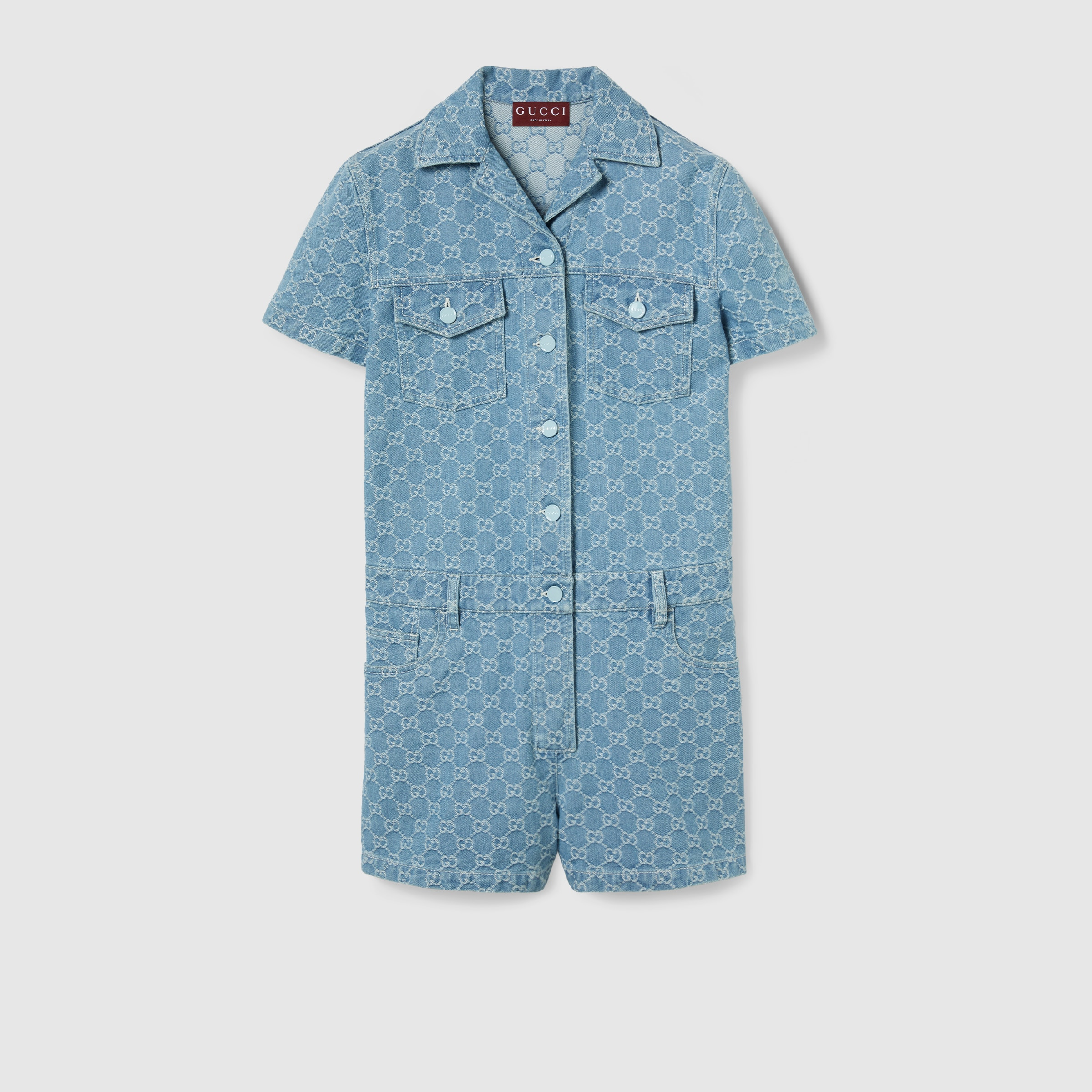 GG denim jacquard jumpsuit - 1