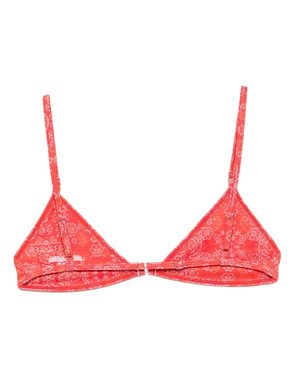 floral-print triangle bikini top - 2