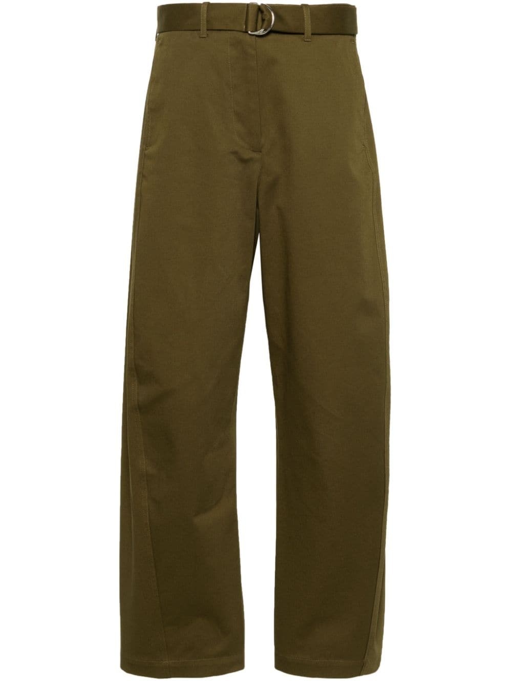 high-waist wide-leg twill trousers - 1