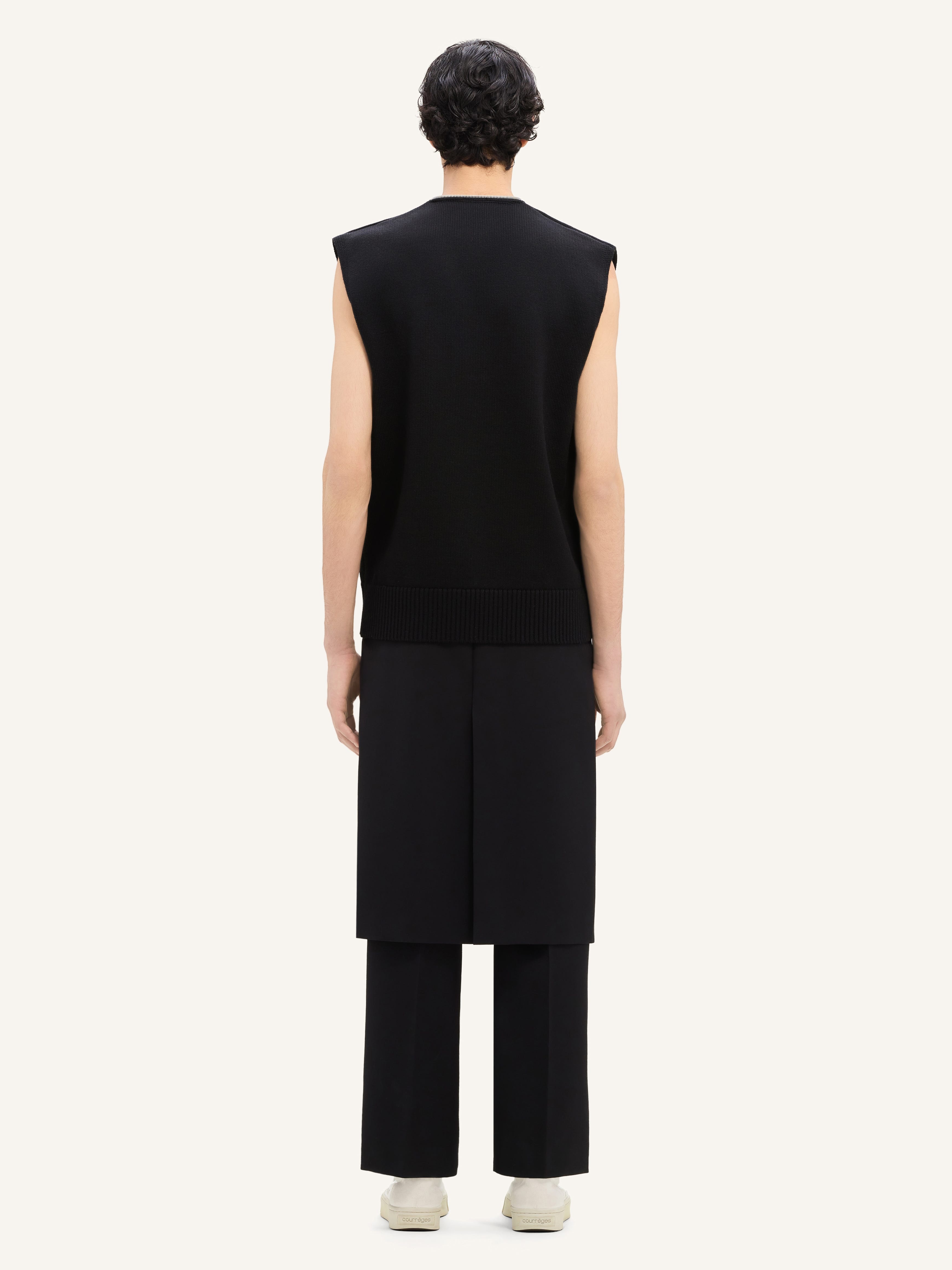 ZIPPED V-NECK WOOL SWEATER - 5