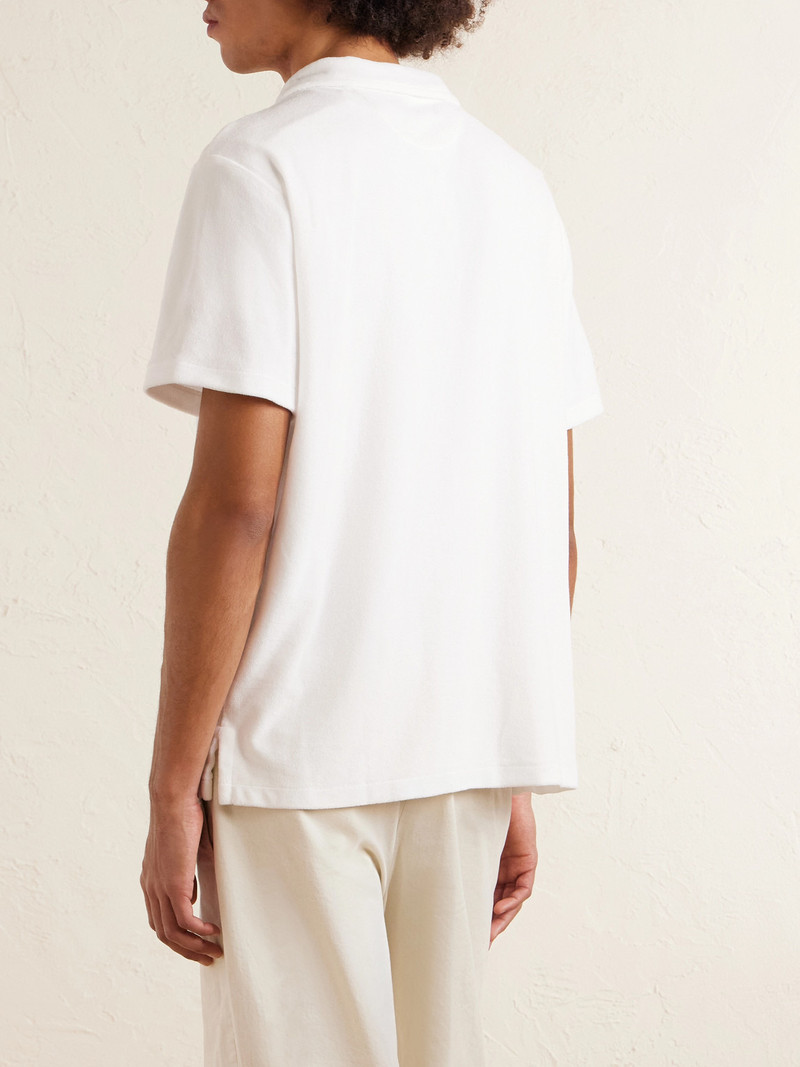 Logo-Embroidered Cotton-Blend Terry Polo Shirt 4