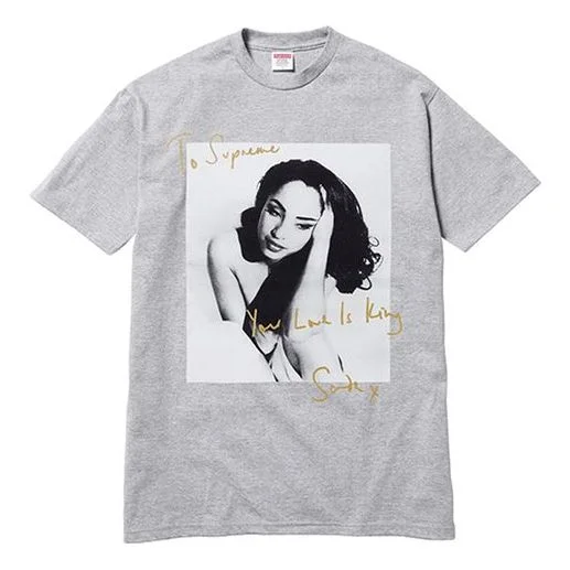 Supreme SS17 Sade Tee Grey Character Printing Short Sleeve Unisex Gray SUP-SS17-11 - 1