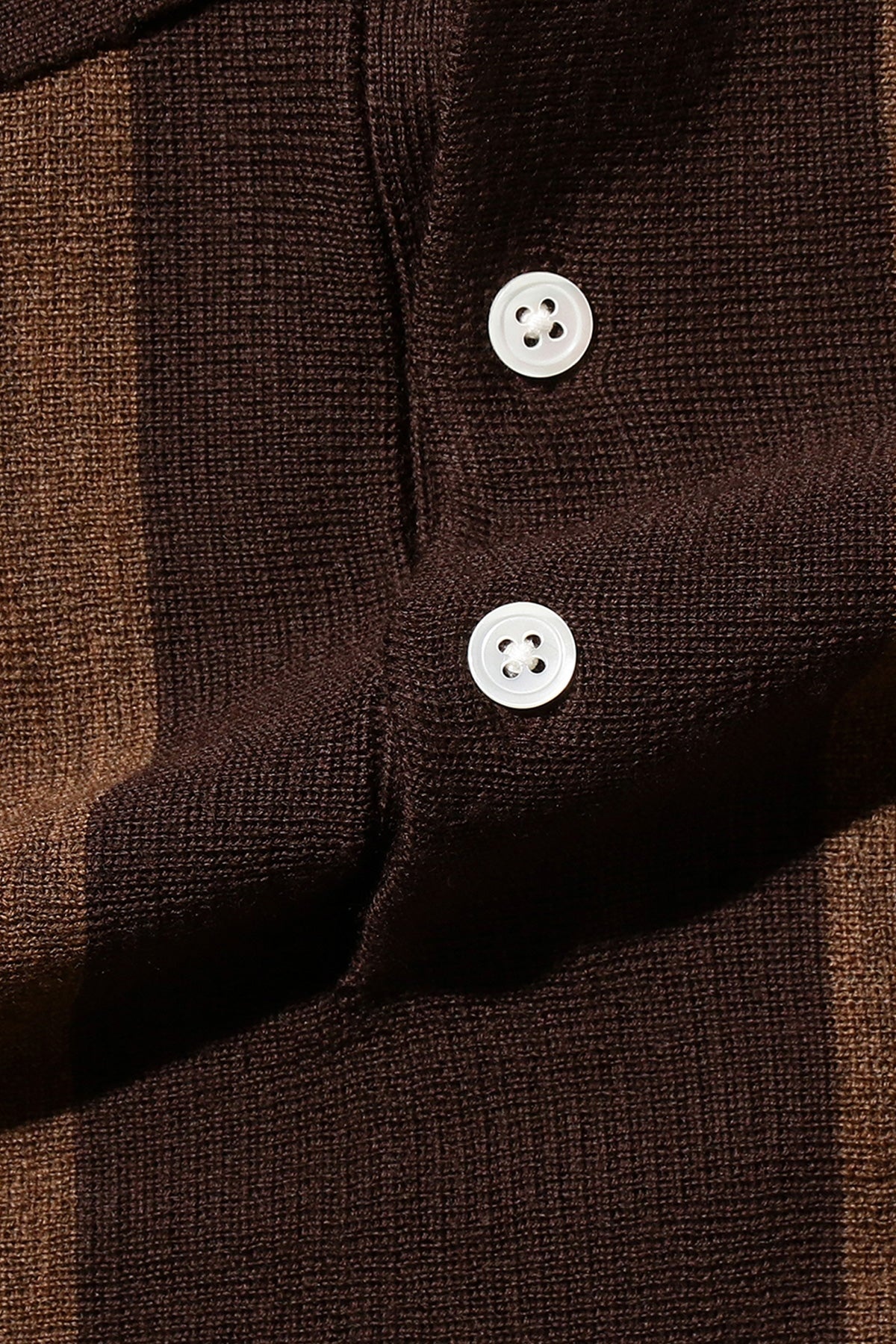 Striped Knit Polo - Brown - 3