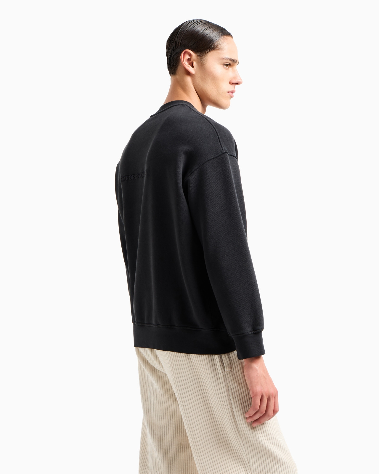 Loose-fit jersey sweatshirt with super-embossed logo embroidery - 3