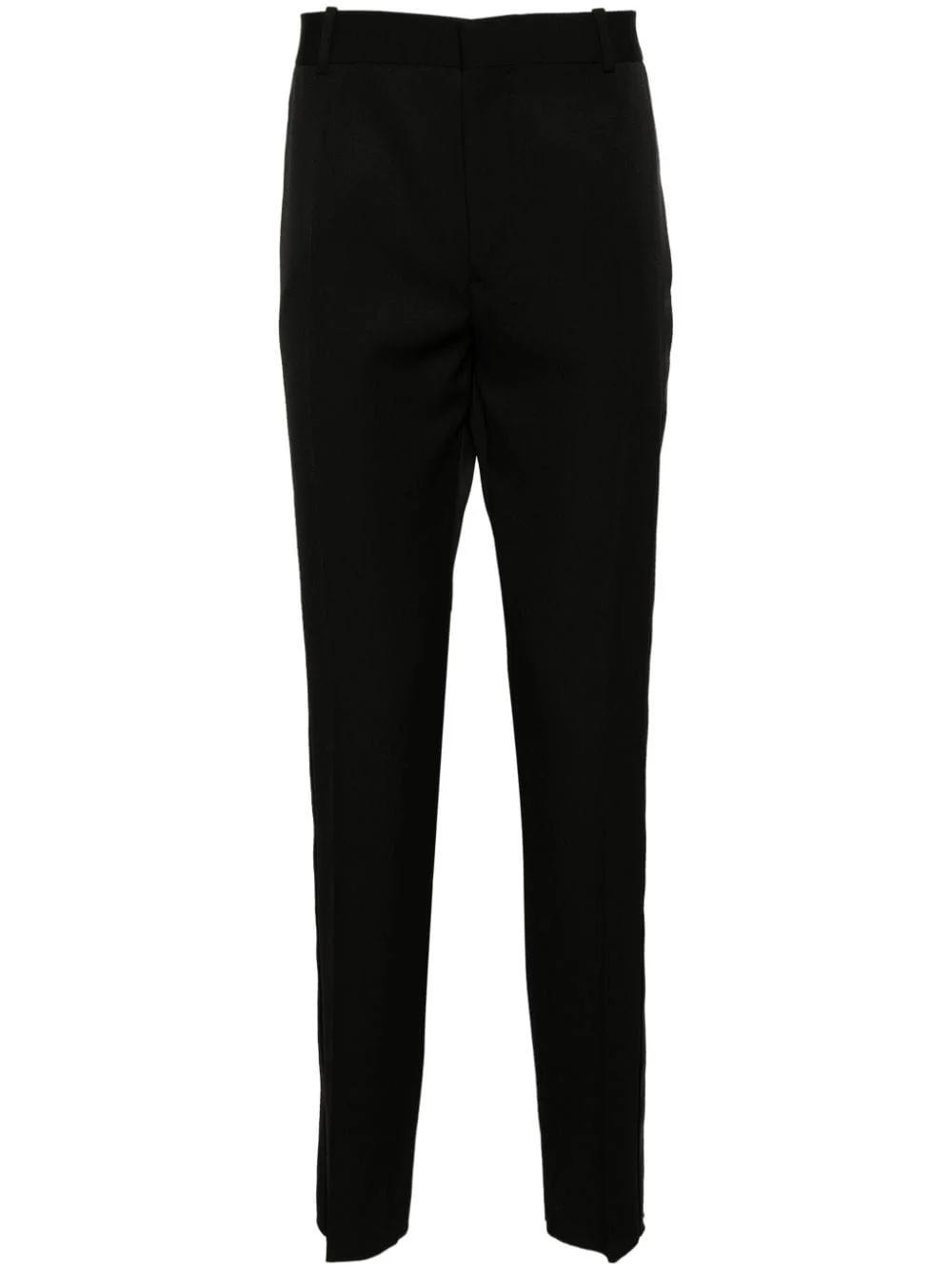 low-rise satin-trim tailored trousers - 1