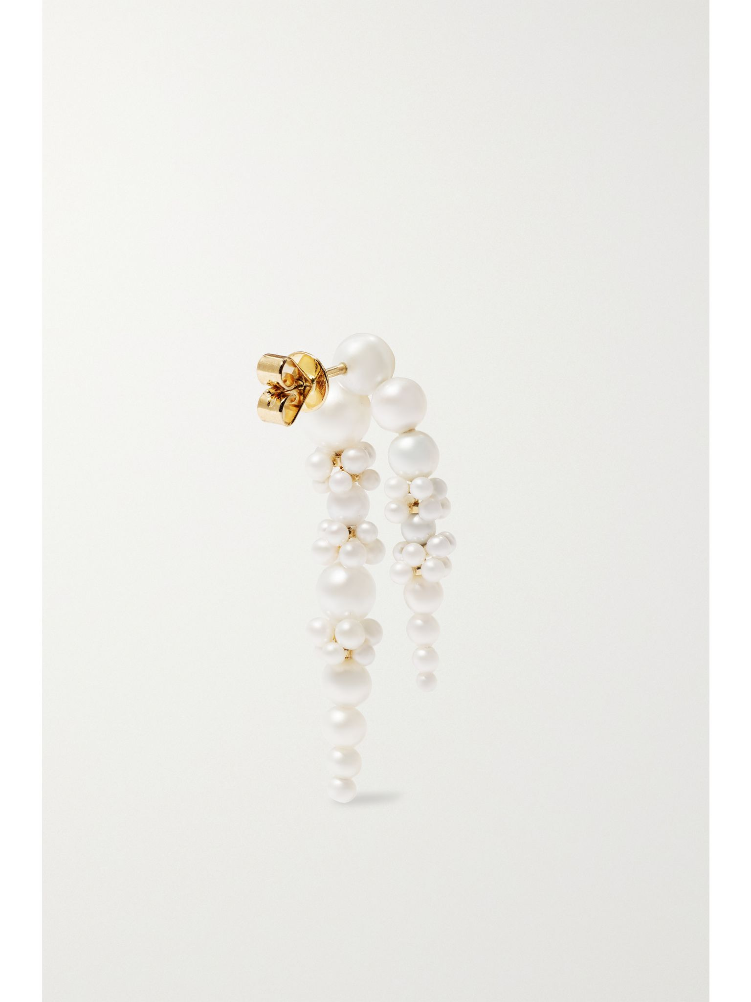 Palais de Nuit 14-karat gold pearl single earring White - 3