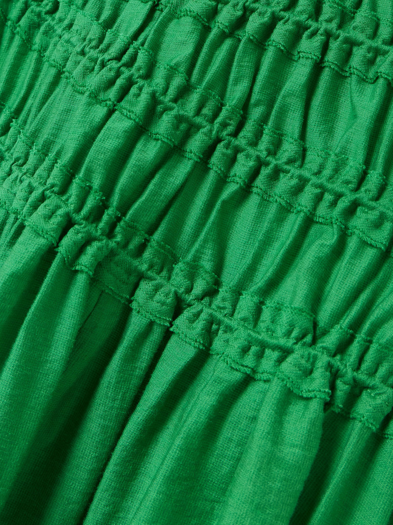 Ruffled Smocked Lyocell-blend Midi Skirt 5