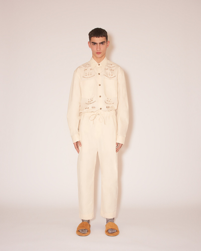 Nanushka JARI - Laser-cut shirt - Creme outlook