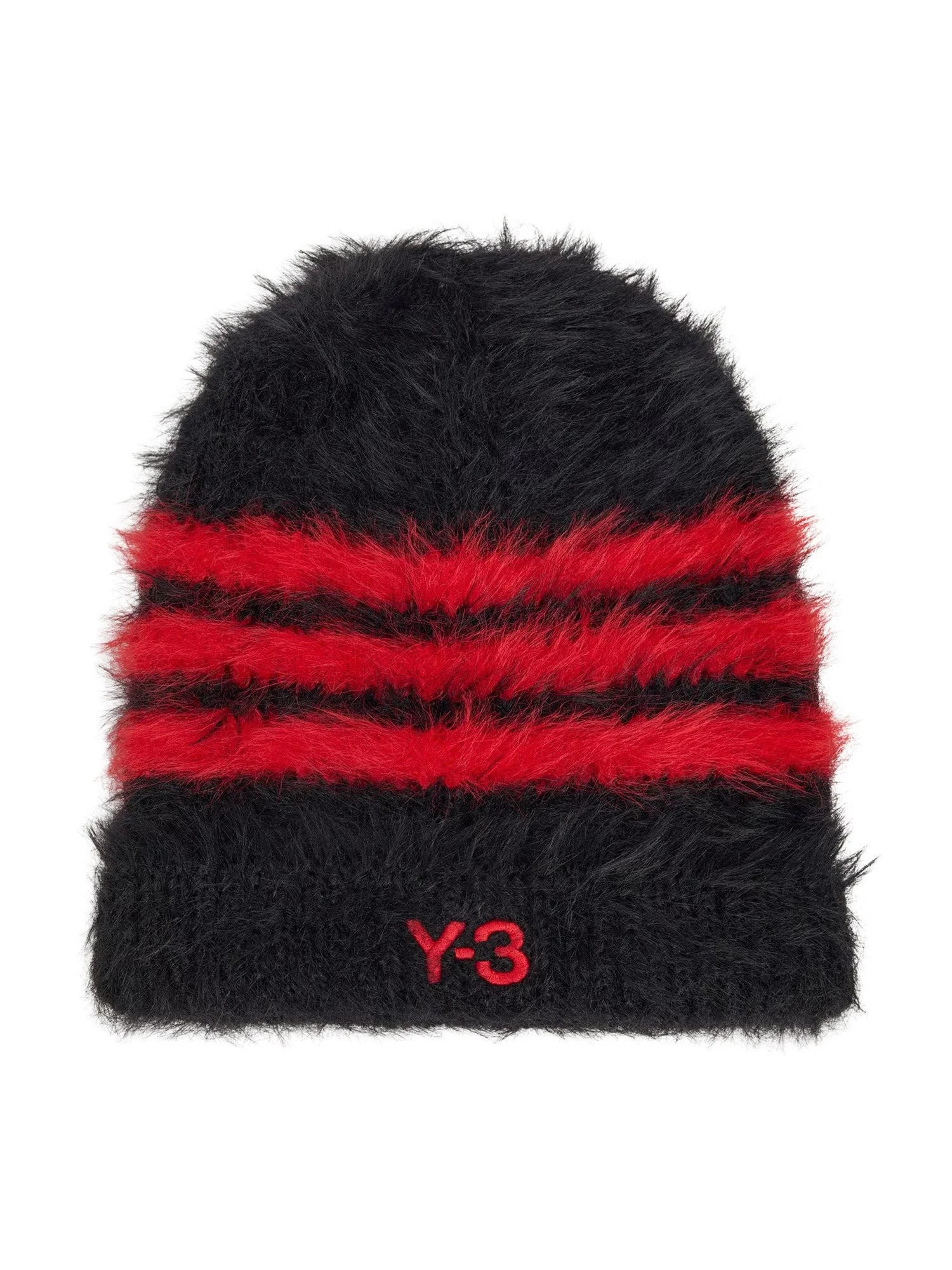 3-STRIPES BEANIE - BLACK / SCARLET - 1