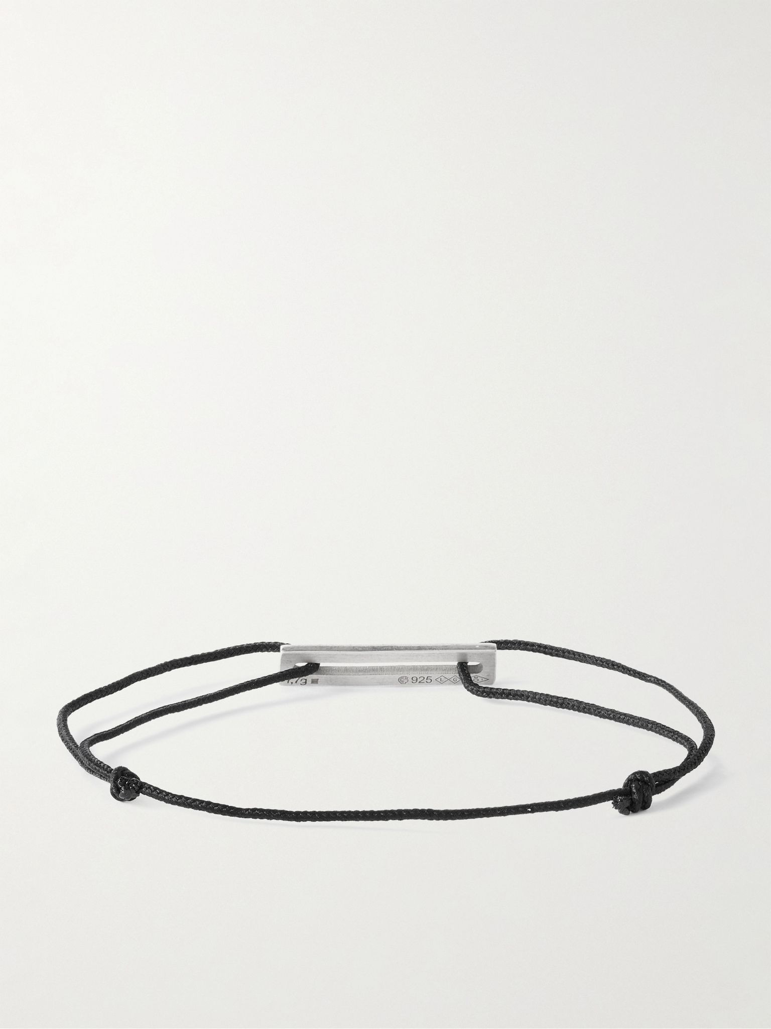 Le 1.7g Sterling Silver, Enamel and Cord Bracelet Black - 4