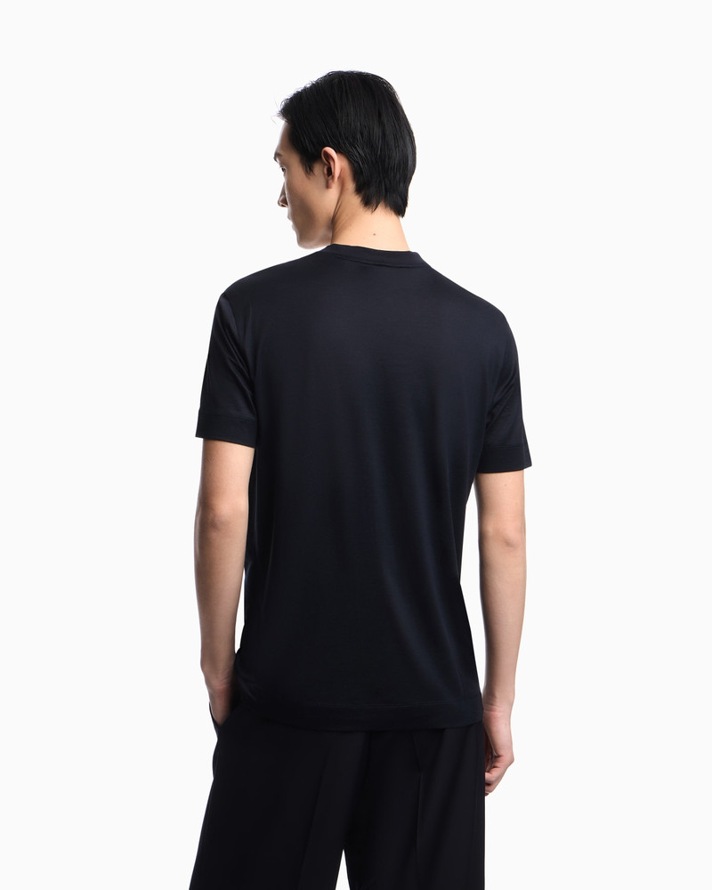 SLIM-FIT LYOCELL-BLEND JERSEY T-SHIRT WITH LOGO PATCH 3