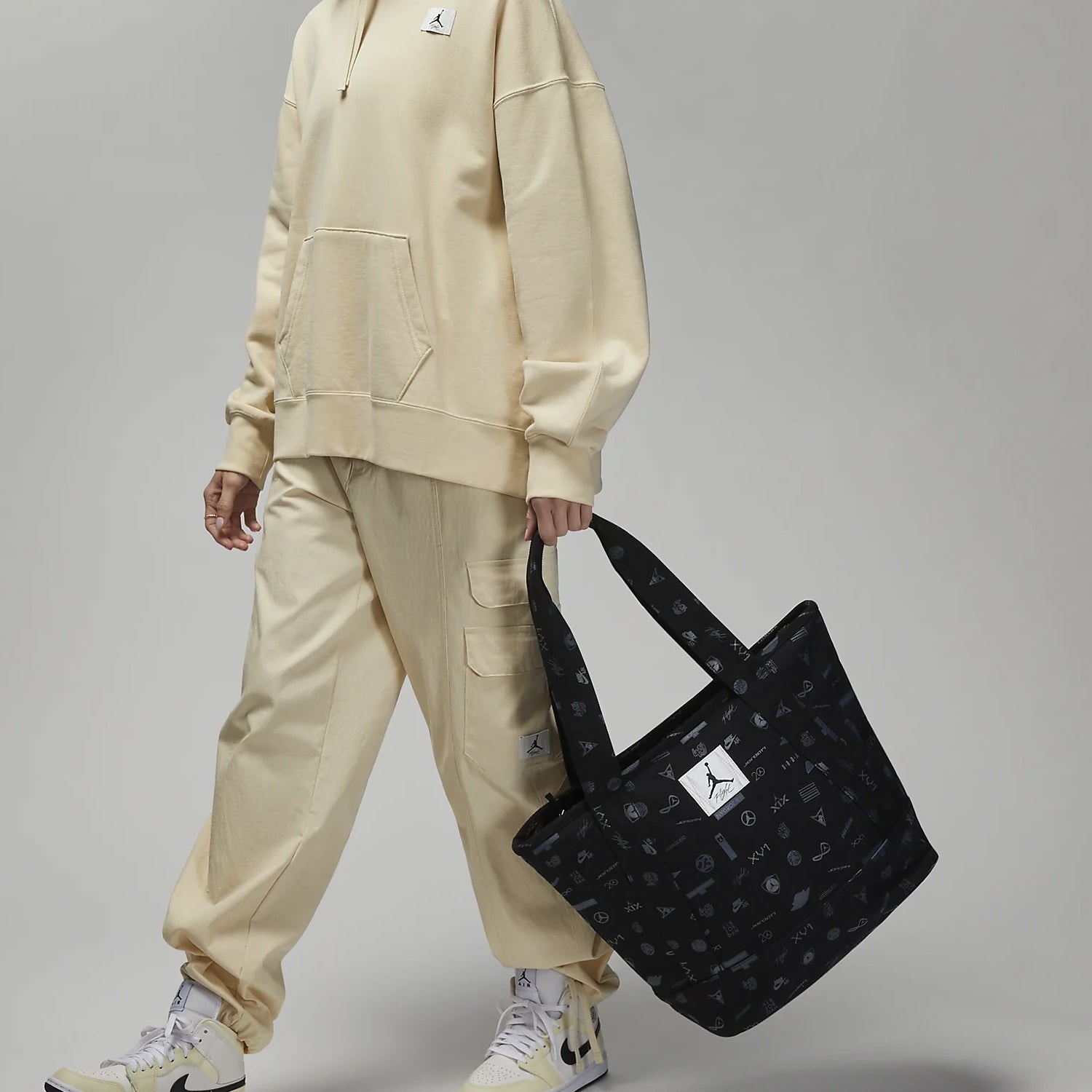Air Jordan Flight Printed Recycled Cotton Carryall Tote 'Black' WA0785-023 - 6