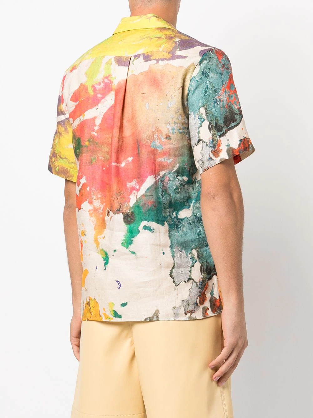 colour-block linen shirt - 4