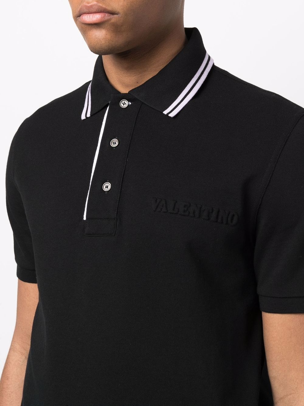 embossed logo polo shirt - 5