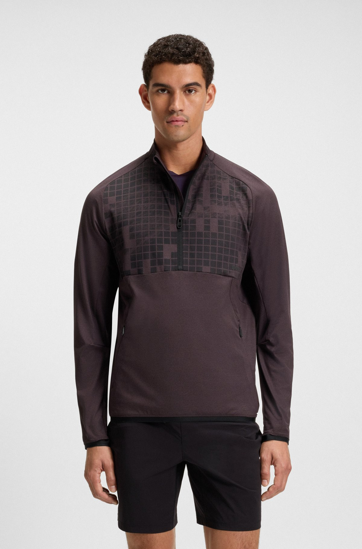 ACTIVE HALF-ZIP SWEATSHIRT IN PRINTED QUICK-DRY FABRIC - 2