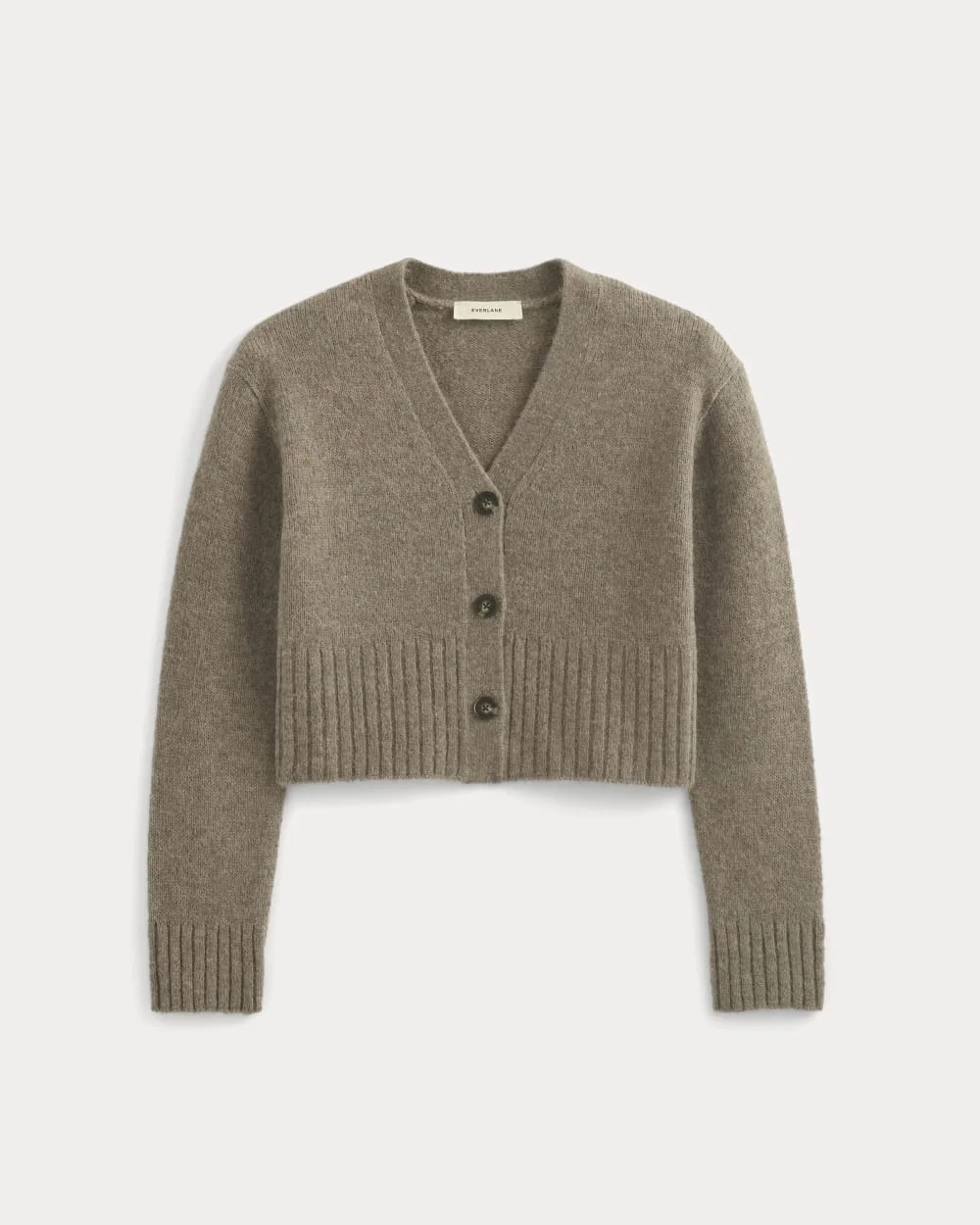 HIGH V CROPPED CARDIGAN IN ALPACA - 1