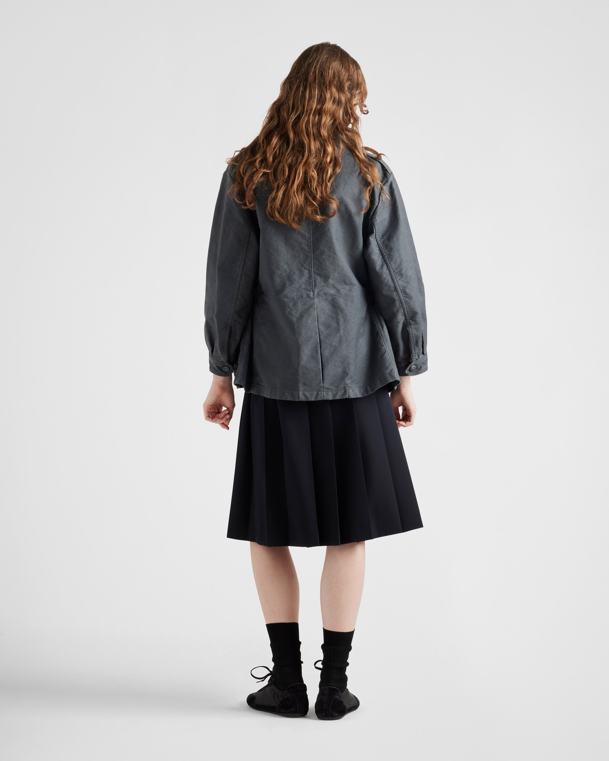 Pleated gabardine skirt - 5