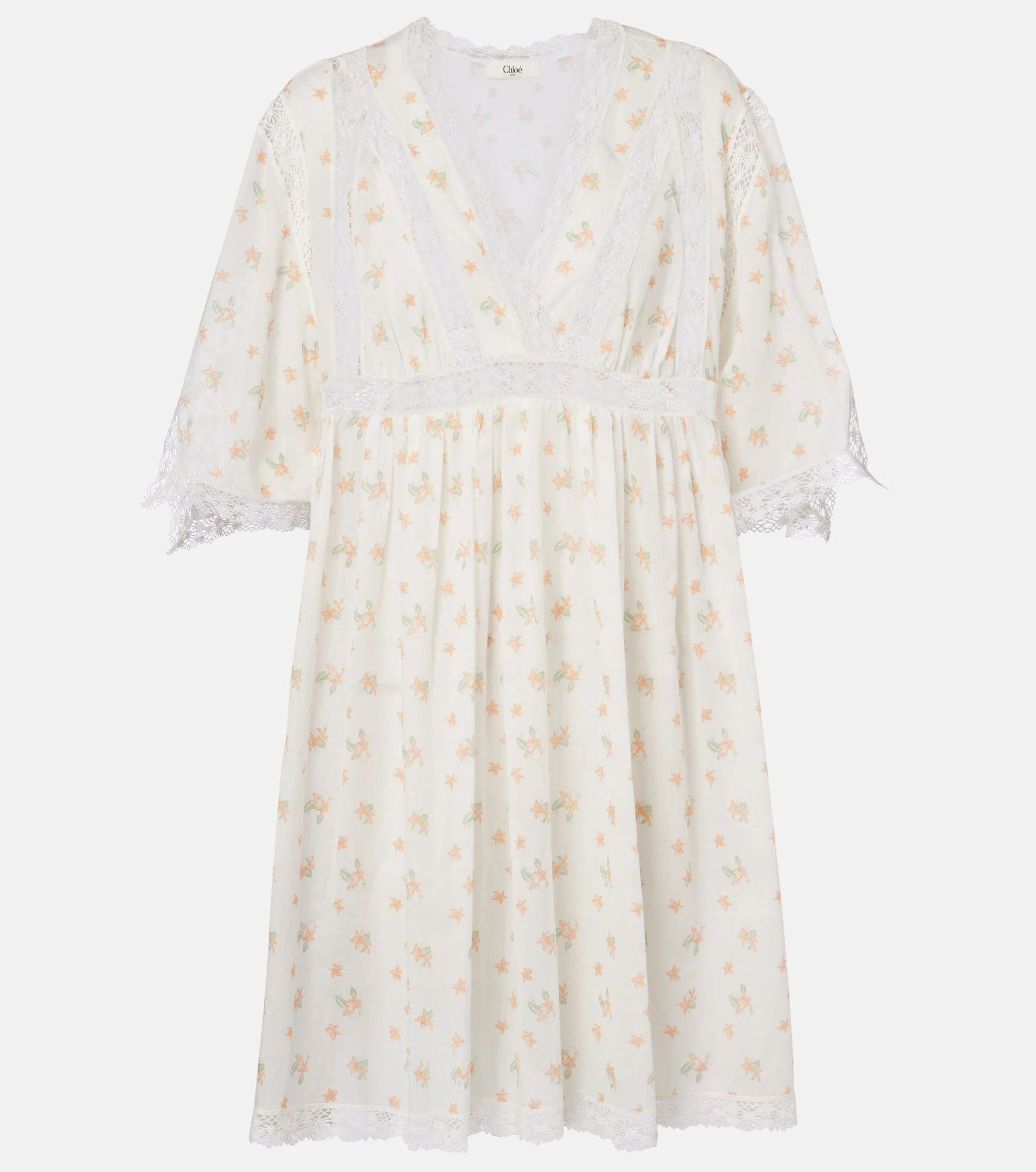 Floral cotton voile minidress - 1