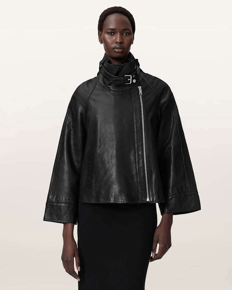 ALLSAINTS RHODES RELAXED FIT LEATHER JACKET outlook