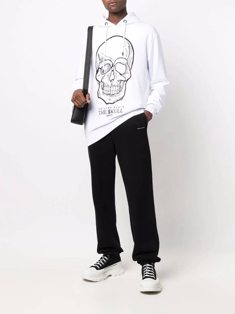 PHILIPP PLEIN crystal-skull pullover hoodie outlook