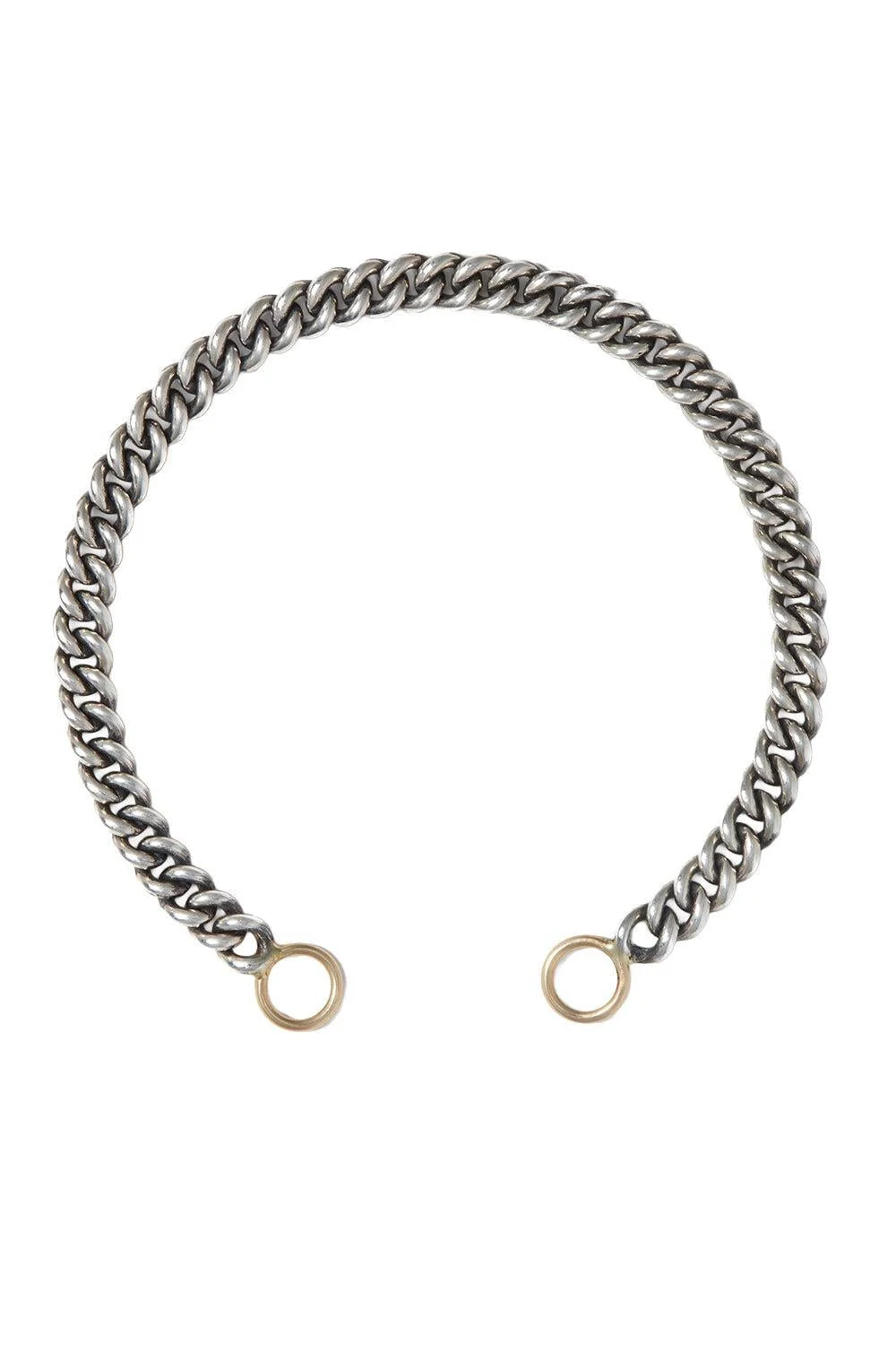 Mixed Metal Heavy Curb Chain Bracelet - 1