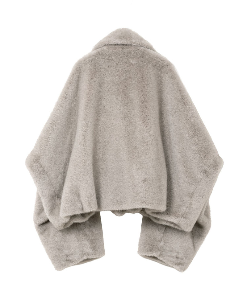 Roll-up Hem Fake Fur Coat 22