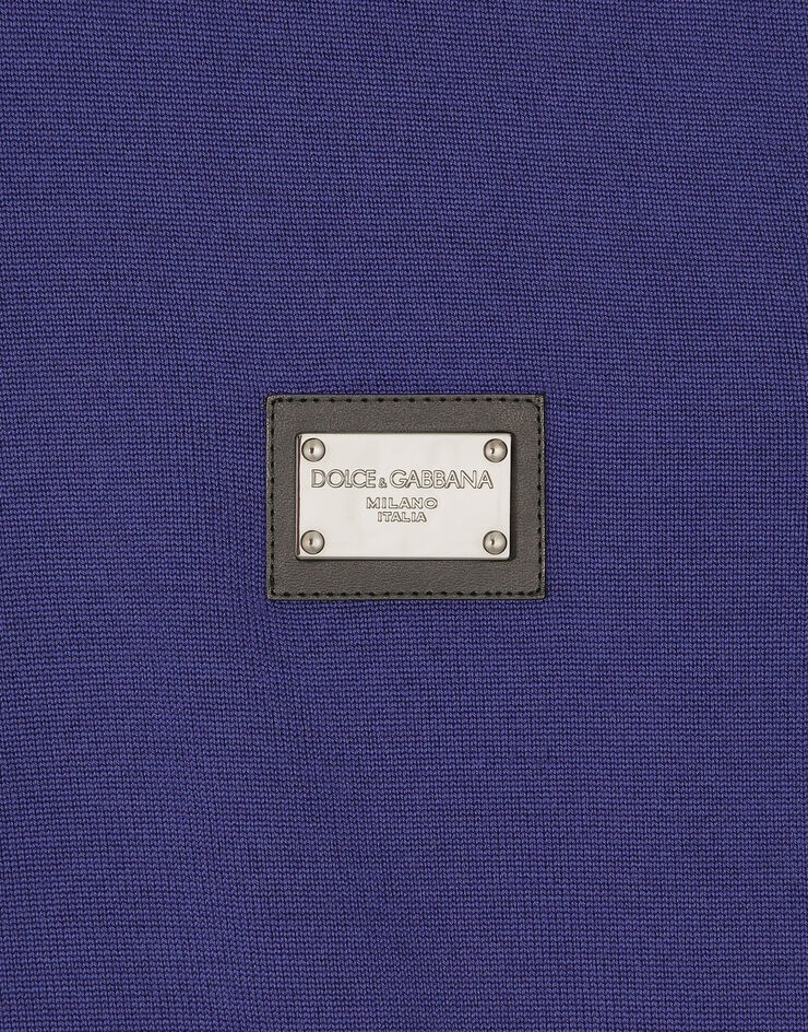 Wool polo-shirt with branded tag - 5