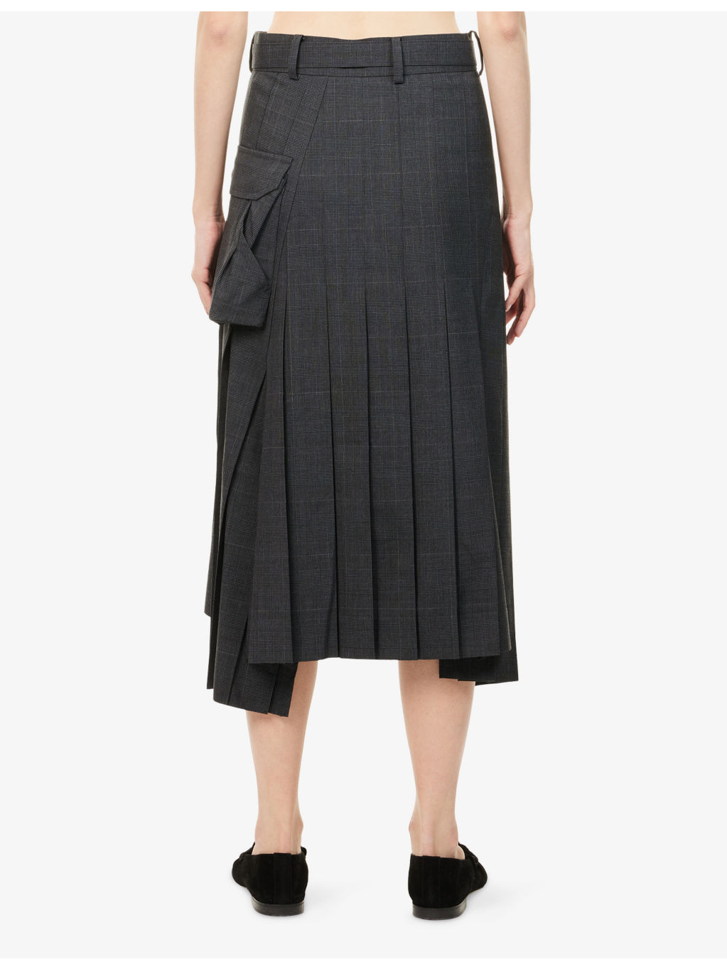 Glen Check Wool Midi Skirt - 4