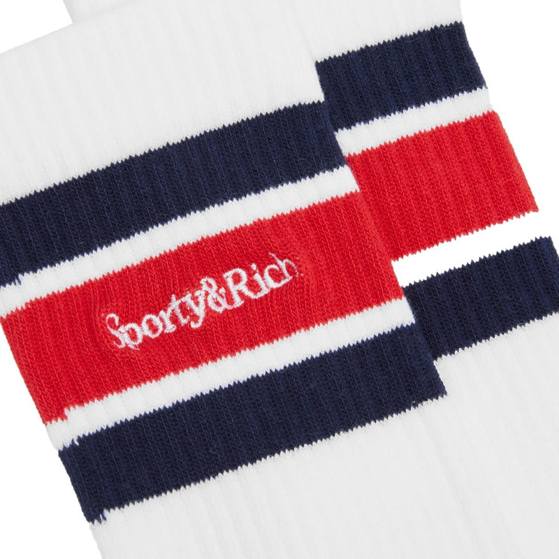Sporty & Rich Sporty & Rich Serif Logo Striped Socks outlook