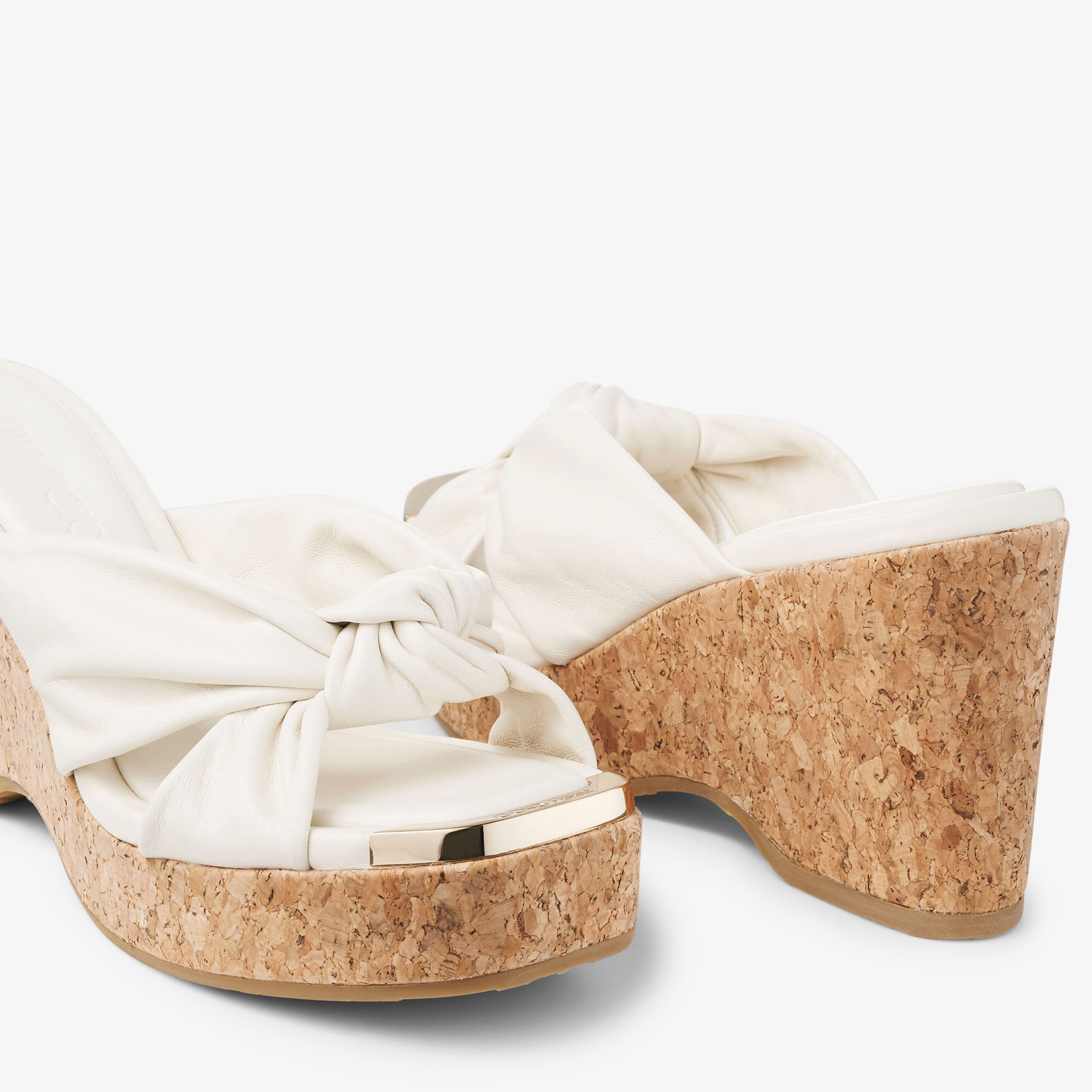 Avenue Wedge 110
Latte Nappa Leather Wedge Mules - 4